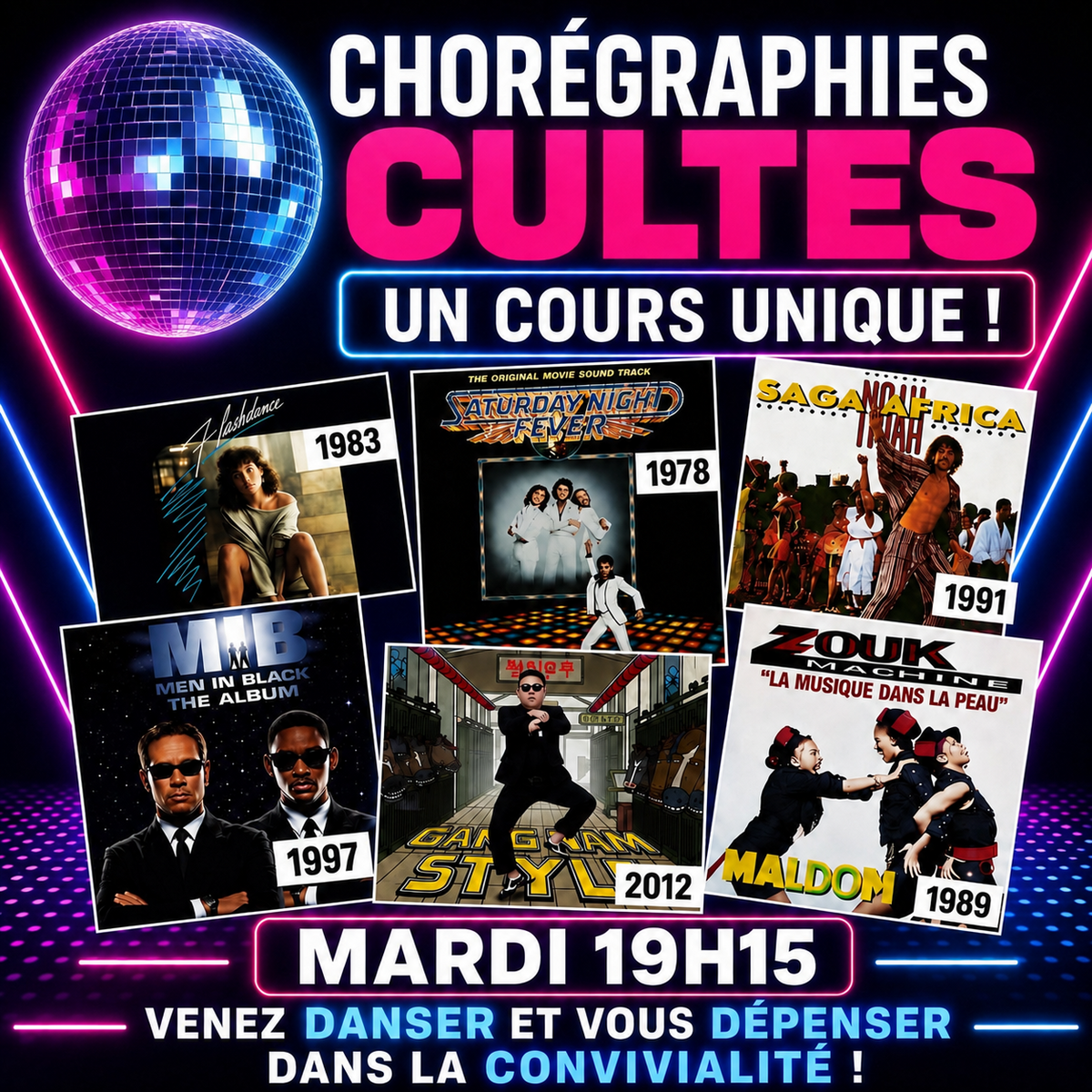 CHOREGRAPHIES CULTES, Un cours de danse UNIQUE ! dès 15 ans
