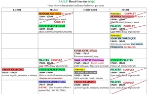 PLANNING et INSCRIPTIONS 2025/2026