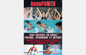 AquaPOWER
Tonique - Savoir nager dès 15 ans
Lundi 19h25 / Vendredi 18h45
Optimisation du travail musculaire et cardiovasculaire très dynamique. Plus tonique que les autres activités aquatiques, l’aquaPOWER convient à la fois aux femmes et aux hommes en bonne condition physique.