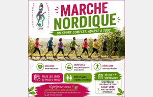 MARCHE NORDIQUE dès 15 ans
JEUDI 14h30 à 16h00
Marche avec des bâtons spécifiques favorisant la propulsion. Cette technique de marche permet d'augmenter votre vitesse de déplacement et de tonifier l'ensemble de vos muscles (haut et bas du corps). Amélioration des capacités d'endurance, de coordination et d'équilibre. La pratique collective de cette activité en connexion avec la nature participe au bien-être mental. Vous intégrez un groupe WhatsApp animé par l'animateur dans lequel sera communiqué chaque semaine, le lieu de rendez-vous.          Parcours empruntés : 5 km à la ronde autour de Notre Dame de Bondeville (forêts et bois voisins)
Matériel personnel demandé:                                                  Bâtons de marche nordique obligatoires                                Chaussures de sport imperméables avec picots                    Sac à dos technique pour transporter gourde et un encas